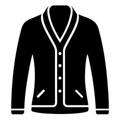 Cardigan Sweater Black Silhouette