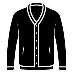 Cardigan Sweater Black Silhouette