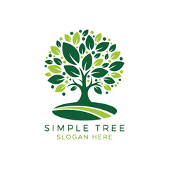 Obraz premium Creative Minimalist Tree Logo Design