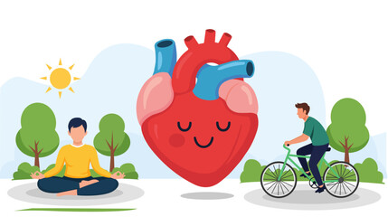 World Heart Day Editable Illustration Vector, Healthcare and Medical Awareness Design Banner about Cardiovascular Health, Healthy Heart and Disease Prevention