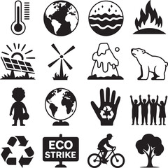 Environmental Protection and Climate Change Icons Keywords: environment, climate change, ecology