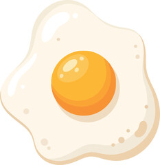 Perfectly fried egg sunny side up breakfast food isolated on white vector