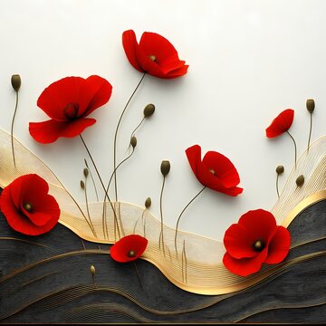 Vibrant Poppy Flower Illustration