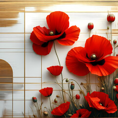 Vibrant Poppy Flower Illustration