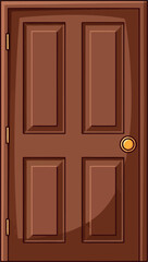 Fototapeta premium Classic wood entry door with golden knob ideal architectural element for home renovation concepts vector