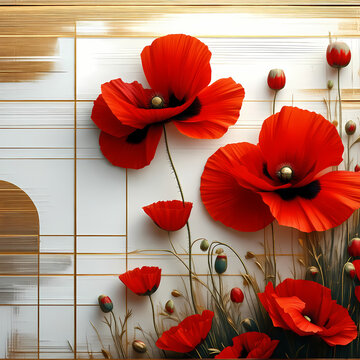 Vibrant Poppy Flower Illustration