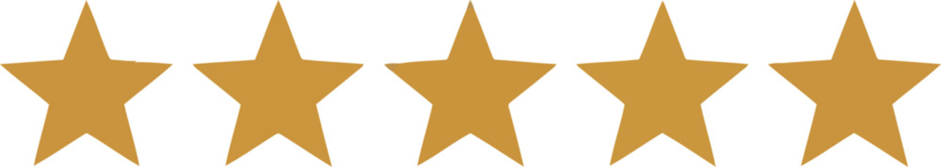 Obraz premium Golden star rating five stars excellence success achievement top score vector