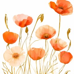 Vibrant Poppy Flower Illustration