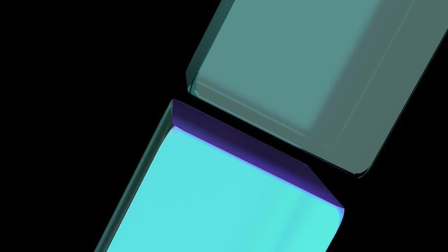 Hi-Tech Abstract 3D Geometric Composition with Futuristic Glow