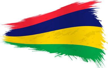 Brushstroke flag of Mauritius