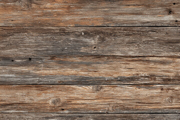 Obraz premium Rustic weathered wood background texture planks grain brown grey aged