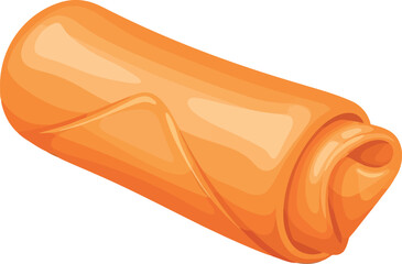 Golden crispy spring roll appetizer delicious asian snack vector