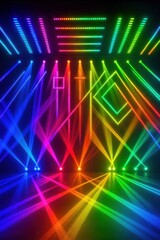 Obraz premium Dynamic colorful lighting design with spectrum LED effects and contemporary illumination patterns