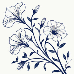 Elegant Blue Floral Design Illustration