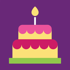 happy birthday cake icon vector art