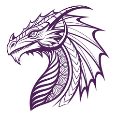 Obraz premium Dragon Head Illustration with Intricate Details
