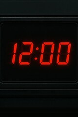 Retro 1980s digital alarm clock display showing neon numbers on dark background for nostalgic design themes