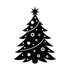 decorated christmas tree vector art