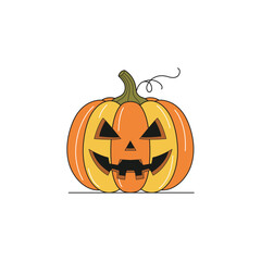 Spooky jack o lantern illustration for halloween decorations and celebrations white background