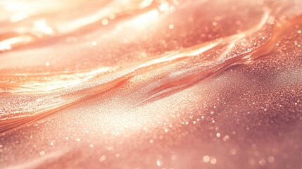 Obraz premium Elegant Rose Gold Metallic Gradient with Subtle Sparkling Bokeh Lights - Luxurious Abstract Background