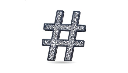 Fototapeta premium 3D hashtag, textured
