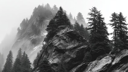 Misty Mountains Monochrome