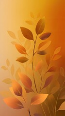 Autumnal foliage in warm tones.  A graphic illustration of leaves