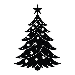 decorated christmas tree vector art