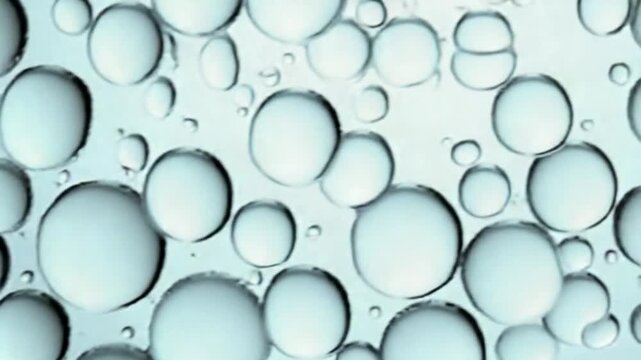 Very Small Liquid Food Oil Bubbles Moves in Water