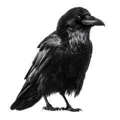 Fototapeta premium realistic Halloween Raven on transparent background isolated PNG
