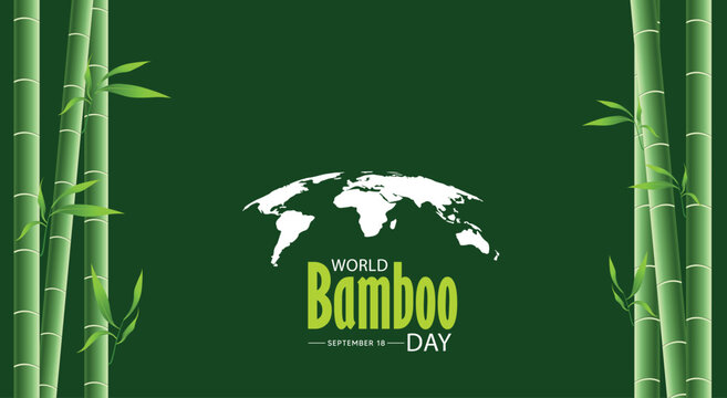 World Bamboo Day September 18 vector poster