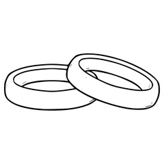 wedding rings illustration hand drawn outline vector