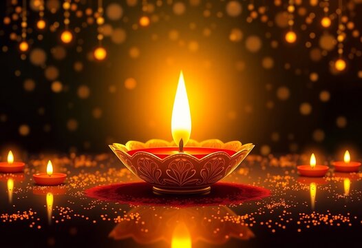 Luxurious Deepavali Diwali Vector Design Featuring