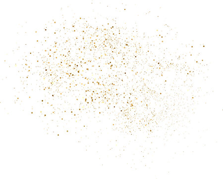Gold glitter. Golden sparkle confetti. Shiny glittering dust.
