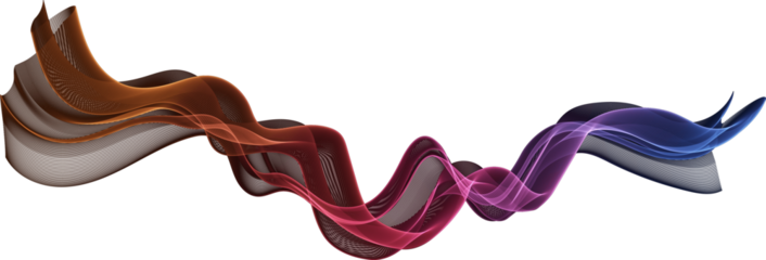 Abstract Shiny  Blue Purple Pink Spectrum Glowing Color Wave. Transparent Flowing Wavy Lines. Colorful Smoky Wavy Lines background. For Black BG