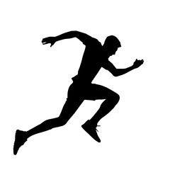 Silhouette of a man jumping in sports action illustration
