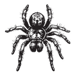 black spider isolated on white background