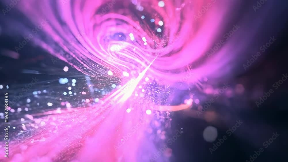 Sticker swirling pink and purple particles creating a dynamic vortex