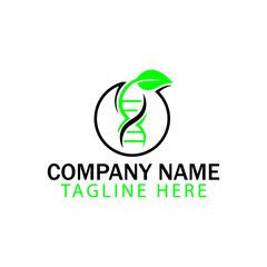 Ecofriendly Genetics Company Logo with DNA and Leaf