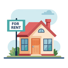 vector illustration of a house rent