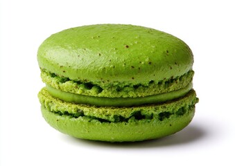 Single, vibrant green macaron