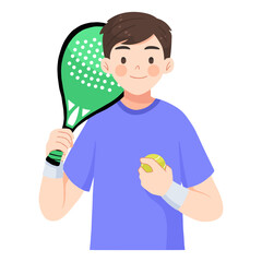 Padel Man Character Vector Illustration.eps