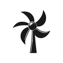  Windmill Icon: A monochrome illustration of a windmill, representing renewable energy and sustainable living. 