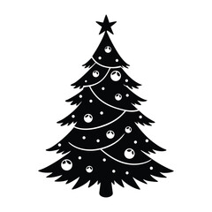 decorated christmas tree vector art