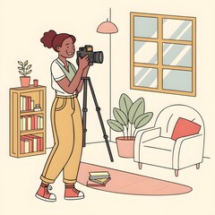 young woman in the living room