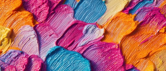 The Colorful Abstract Texture with Vibrant Brushstrokes and Layers.