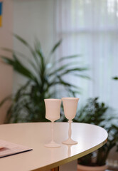 two glasses for wedding. High quality photo