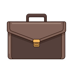 Brown Leather Briefcase with Gold Latch, Business Accessory