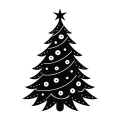 decorated christmas tree vector art