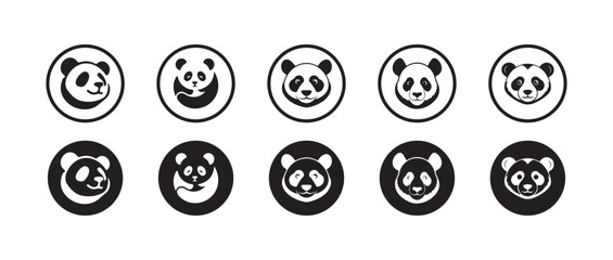 Panda vector icon, Minimal panda silhouette vector icon on a white background, vector illustration eps 10. © MDABDUR